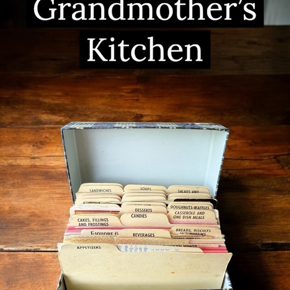 Blue Plaid Metal Recipe Card Box Dividers Retro Style. Loaded with recipes. - Picture 5 of 5